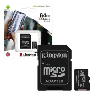 MEMORIA MICRO SD 64GB CLASE 10 KINGSTON 100 MB/s
