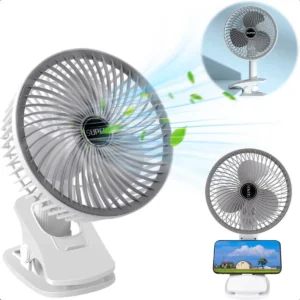 Ventilador Portátil con Pinza - 3 Velocidades y Recargable